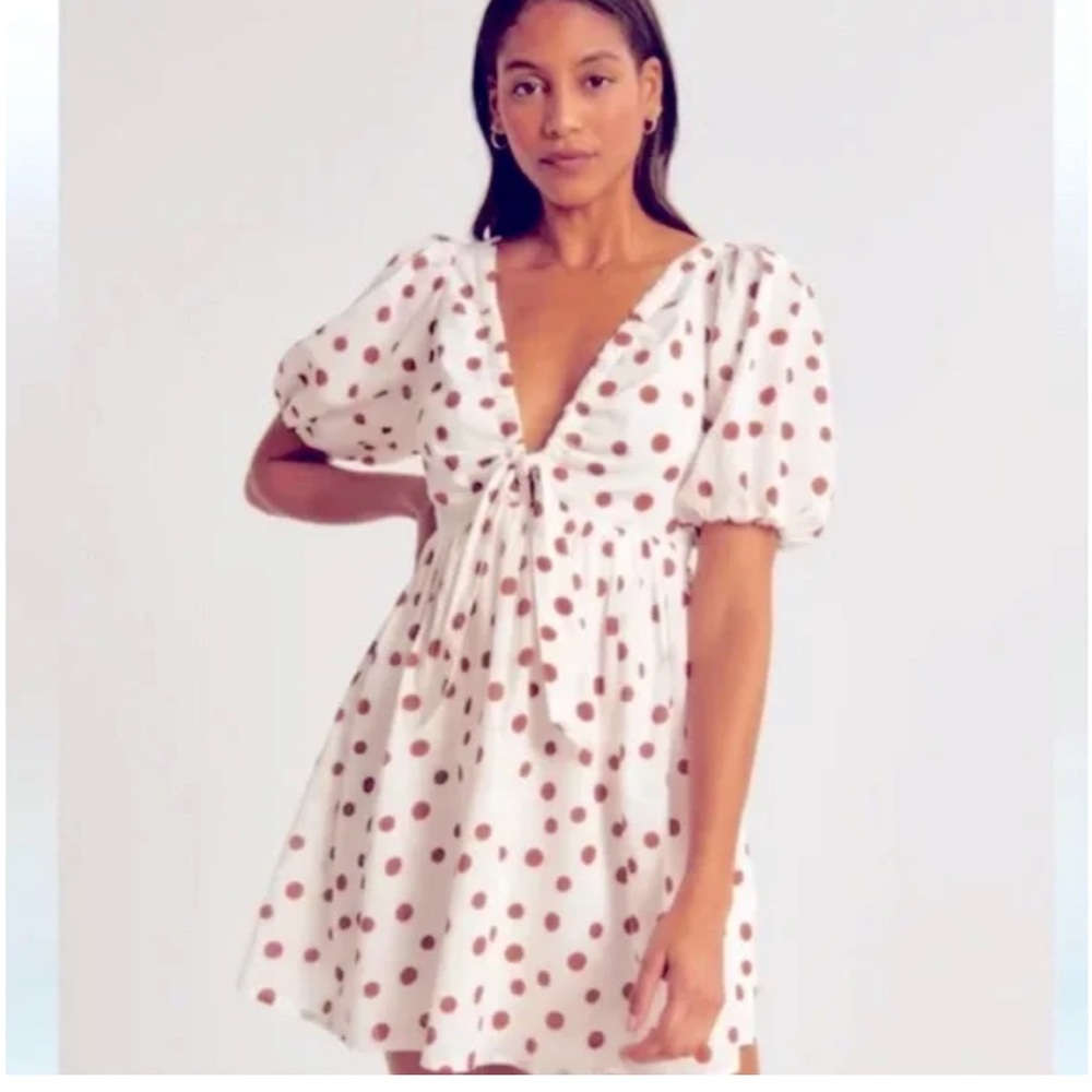 Sim & Sam Polka Dot Puff Sleeve‎ Dress